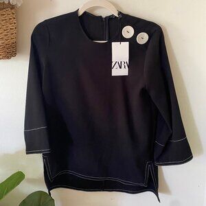 NWT Women's Black Zara Blouse